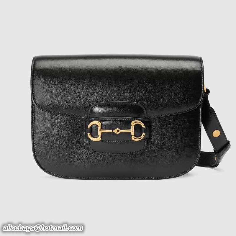 Luxury Wholesale Gucci 1955 leather shoulder bag 602204 black