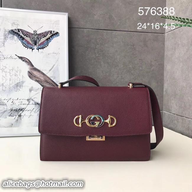 Shop Cheap Gucci GG Leather Shoulder Bag A576388 Purplish