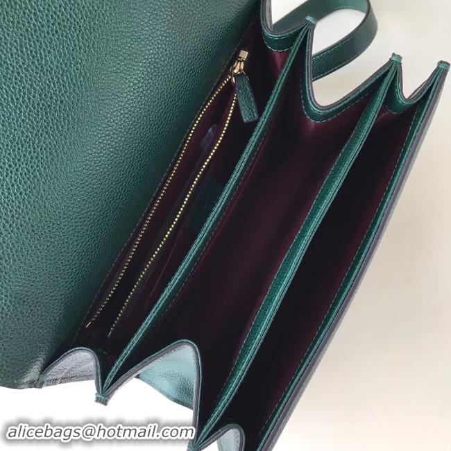 Low Cost Gucci GG Leather Shoulder Bag A576388 green