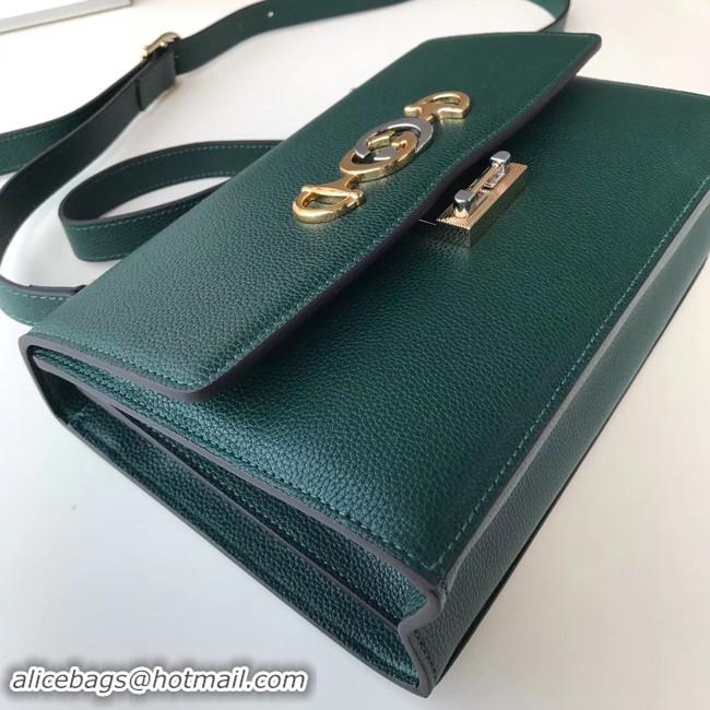 Low Cost Gucci GG Leather Shoulder Bag A576388 green