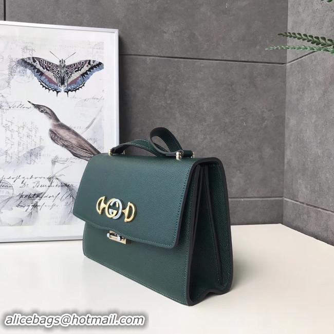 Low Cost Gucci GG Leather Shoulder Bag A576388 green