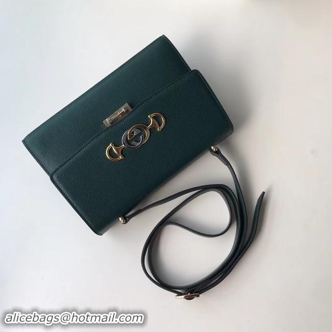 Low Cost Gucci GG Leather Shoulder Bag A576388 green