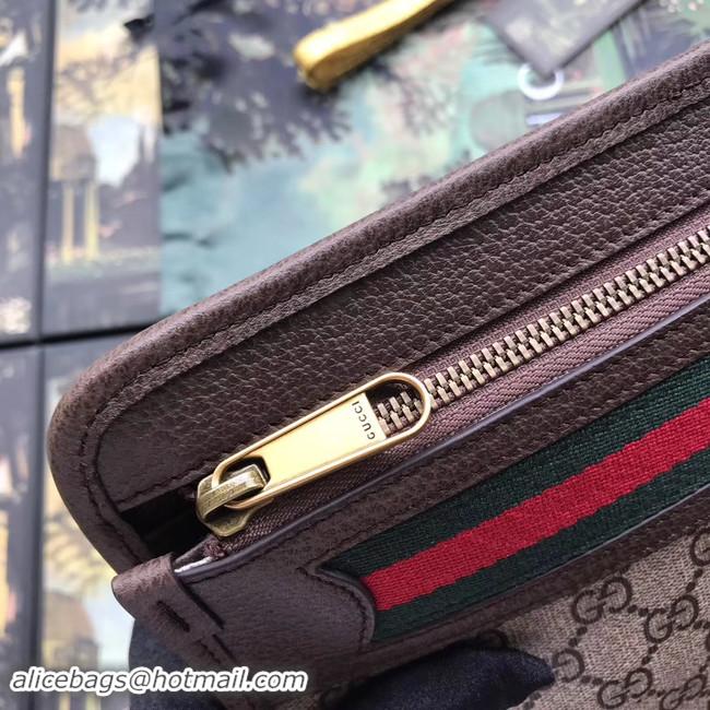 Shop Popular Gucci GG Supreme canvas pouch 597619 brown