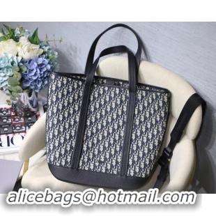 Luxury DIOR TOTE BAG IN EMBROIDERED CANVAS C1333 black