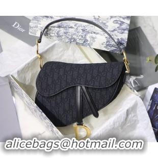 Good Quality Dior SADDLE DENIM CANVAS BAG M928 denim black