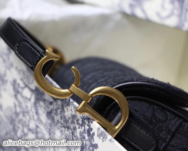 Good Quality Dior SADDLE DENIM CANVAS BAG M928 denim black