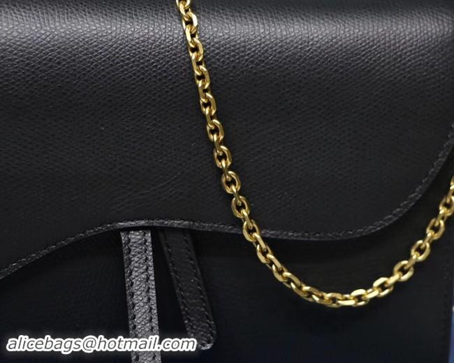 Good Looking Dior SADDLE DIOR OBLIQUE Chain Clutch bag S5614 black