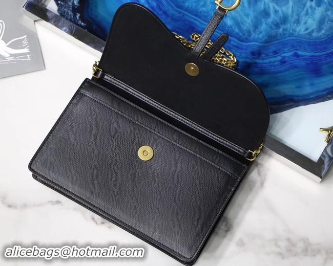 Good Looking Dior SADDLE DIOR OBLIQUE Chain Clutch bag S5614 black