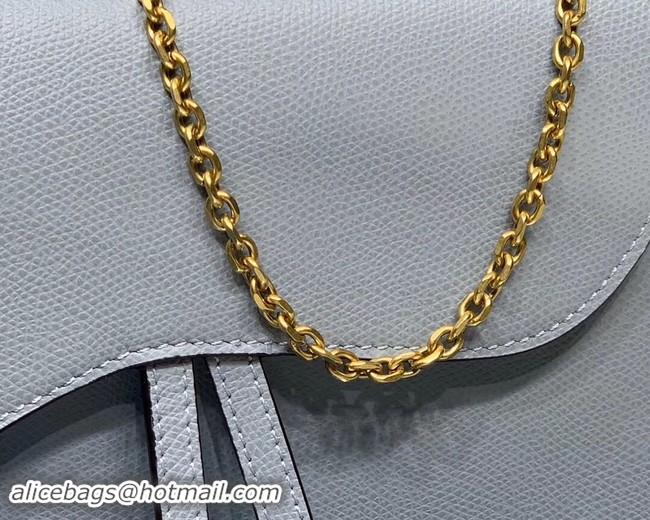 Discount Dior SADDLE DIOR OBLIQUE Chain Clutch bag S5614 light blue