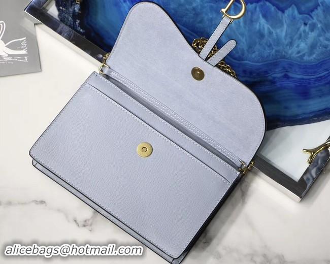 Discount Dior SADDLE DIOR OBLIQUE Chain Clutch bag S5614 light blue