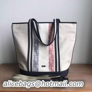 Good Product DIOR TOTE BAG IN EMBROIDERED CANVAS C1333 Cream