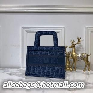 Best Price DIOR TOTE BAG IN EMBROIDERED CANVAS C0195 Blue