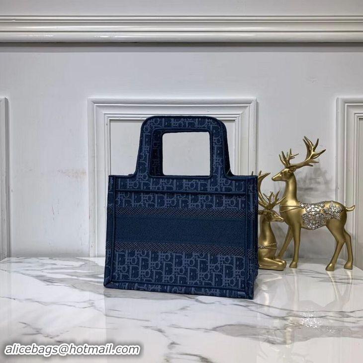 Best Price DIOR TOTE BAG IN EMBROIDERED CANVAS C0195 Blue