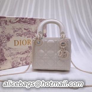 Good Quality Dior MINI LADY DIOR CALFSKIN BAG M0505 White