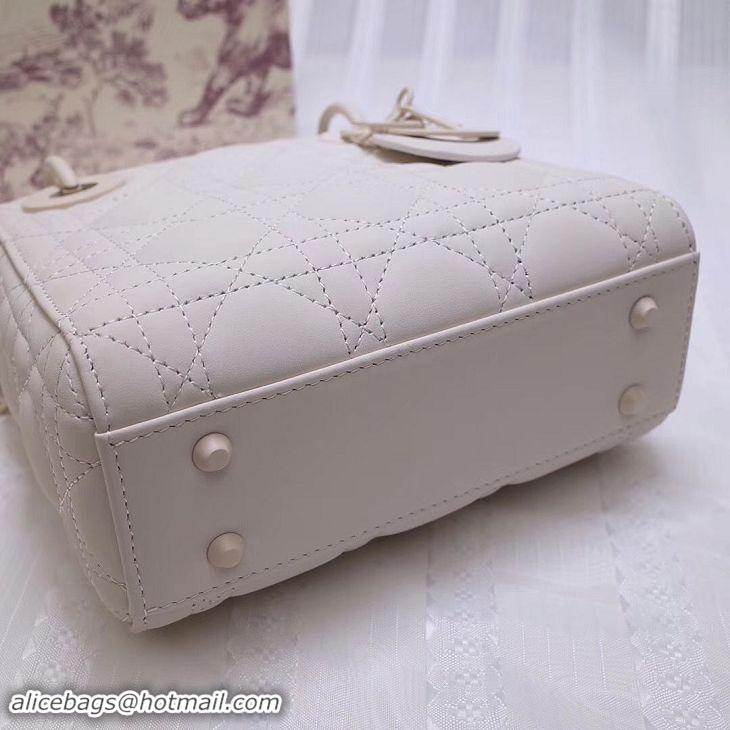 Good Quality Dior MINI LADY DIOR CALFSKIN BAG M0505 White