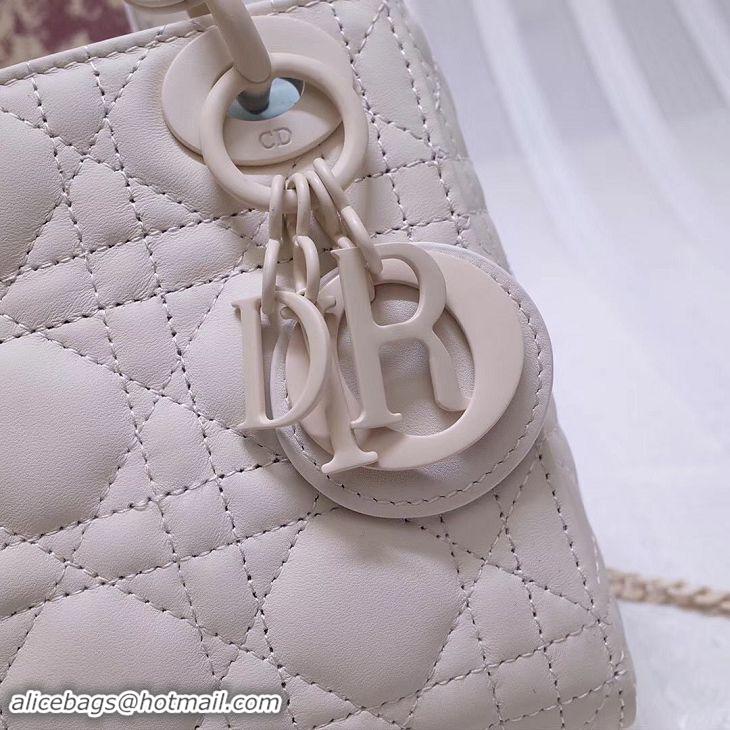 Good Quality Dior MINI LADY DIOR CALFSKIN BAG M0505 White