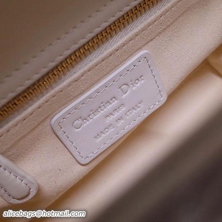 Good Quality Dior MINI LADY DIOR CALFSKIN BAG M0505 White