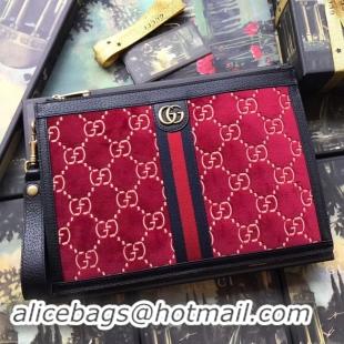 Pretty Style Gucci GG velvet Clutch bag 575371 Red