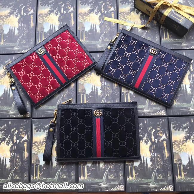 Pretty Style Gucci GG velvet Clutch bag 575371 Red