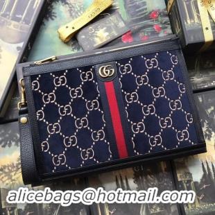 Good Looking Gucci GG velvet Clutch bag 575371 Blue