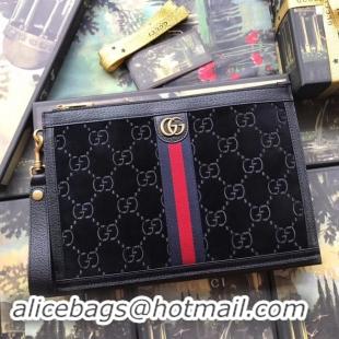 Particularly Recommended Gucci GG velvet Clutch bag 575371 Black