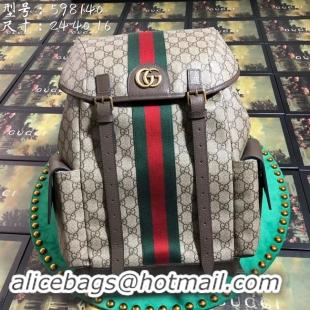 Top Grade Gucci Ophidia canvas medium GG Backpack 598140 brown