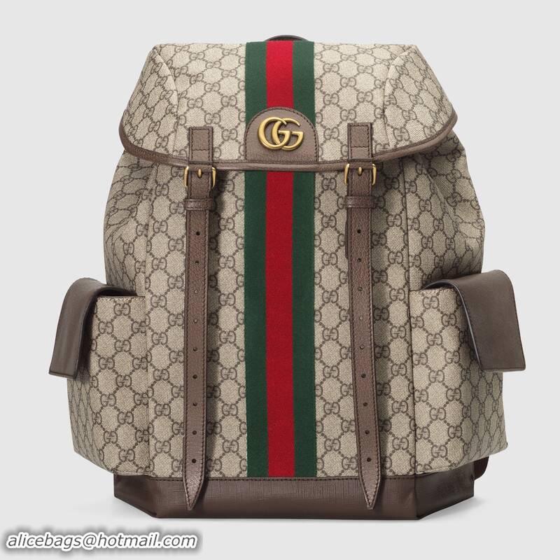 Top Grade Gucci Ophidia canvas medium GG Backpack 598140 brown