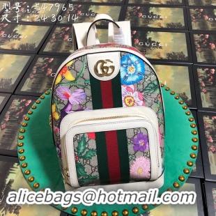 Luxury Cheap Gucci Ophidia series GG flower small backpack 547965 white