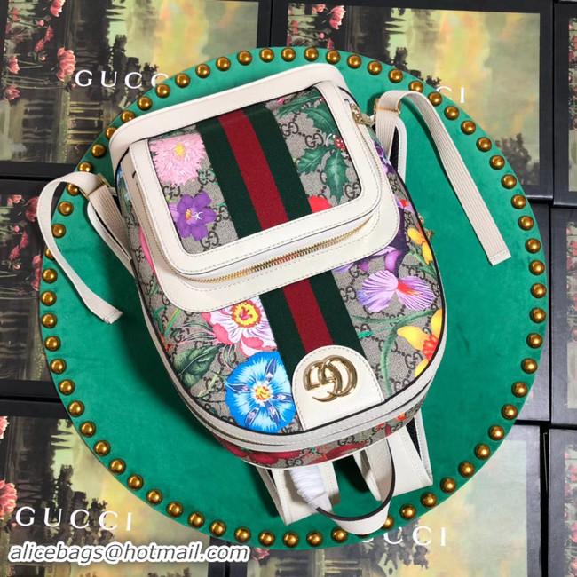 Luxury Cheap Gucci Ophidia series GG flower small backpack 547965 white