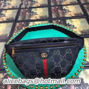 Free Shipping Discount Cheapest Gucci GG Velvet Waistpack 574968 Black