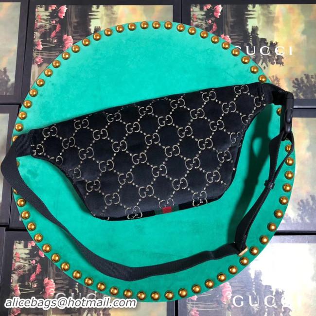 Free Shipping Discount Cheapest Gucci GG Velvet Waistpack 574968 Black