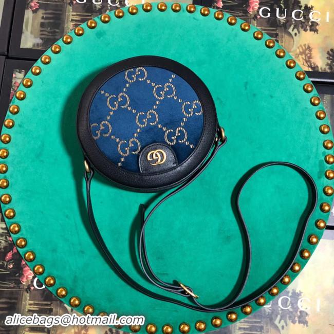 Wholesale Gucci GG velvet round shoulder bag 574978 Blue 