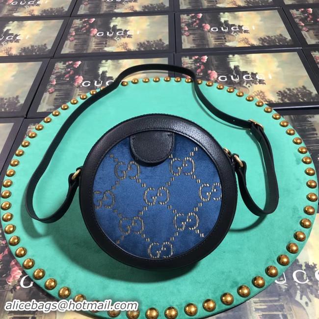 Wholesale Gucci GG velvet round shoulder bag 574978 Blue 