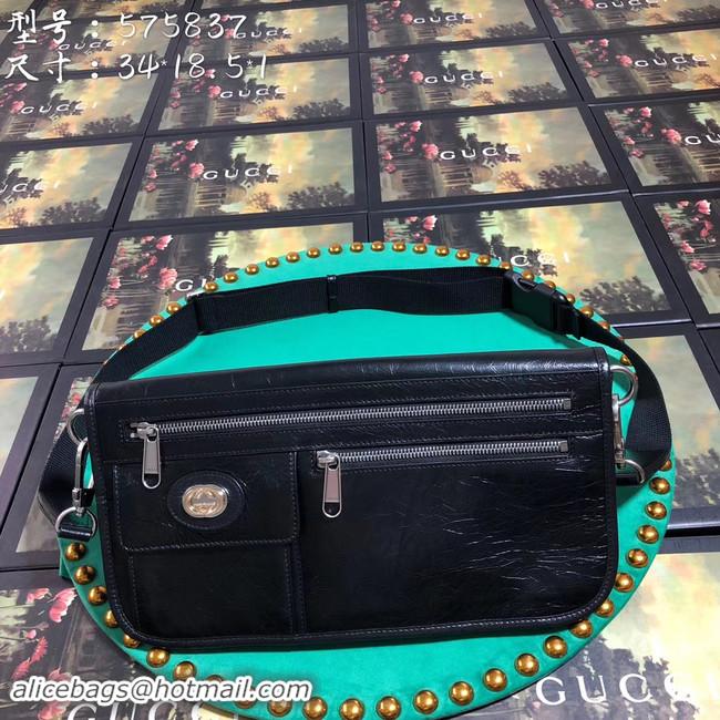 Best Quality Gucci GG Original Leather Messenger Bag 575837 black