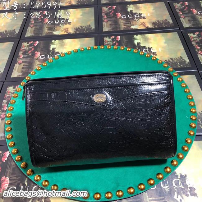 New Product Gucci GG Original Leather Clutch bag 575991 black