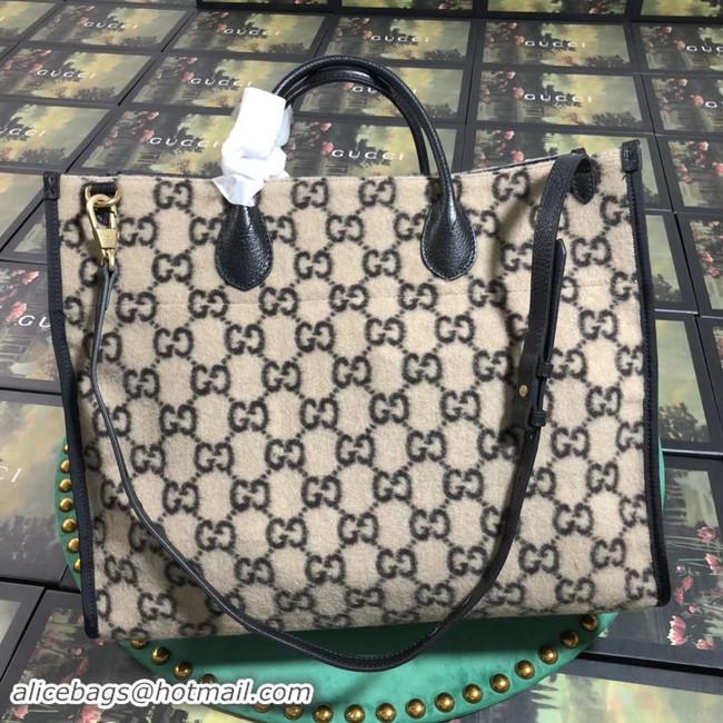 High Quality Discount Gucci GG wool shopping bag 598169 white