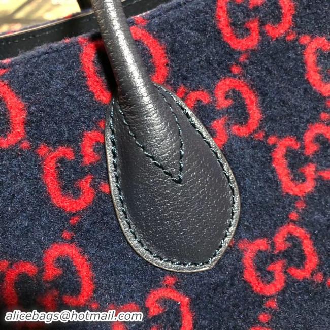 Newly Launched Gucci GG wool shopping bag 598169 Blue and red