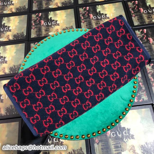 Newly Launched Gucci GG wool shopping bag 598169 Blue and red