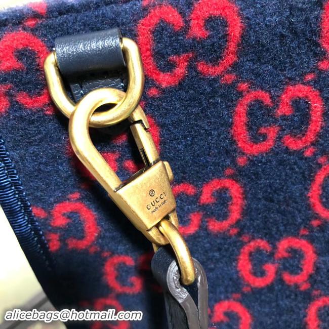 Newly Launched Gucci GG wool shopping bag 598169 Blue and red