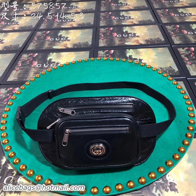 Buy Cheap Gucci GG Original Leather belt bag 575857 black