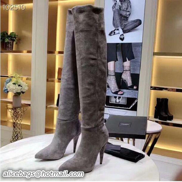 Best Price Yves Saint Laurent Heel 9.5cm High Suede Boots YSL8937 2019