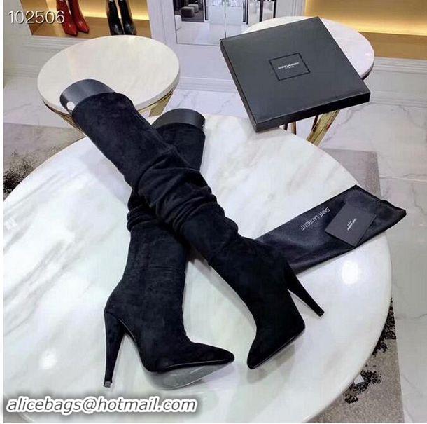 Good Price Yves Saint Laurent Heel 9.5cm High Suede Boots YSL8938 2019