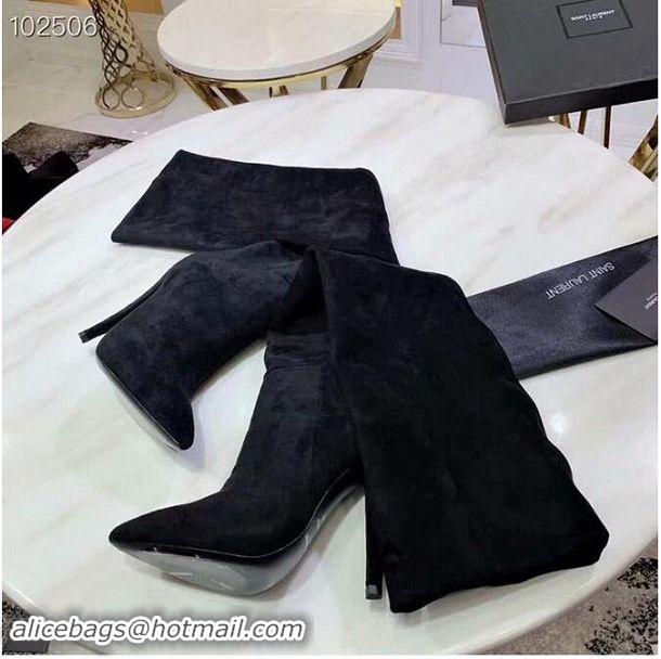 Good Price Yves Saint Laurent Heel 9.5cm High Suede Boots YSL8938 2019