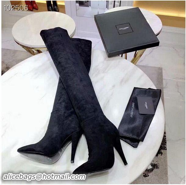 Good Price Yves Saint Laurent Heel 9.5cm High Suede Boots YSL8938 2019