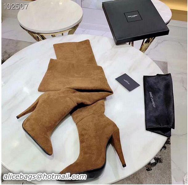 Cheapest Yves Saint Laurent Heel 9.5cm High Suede Boots YSL8940 2019