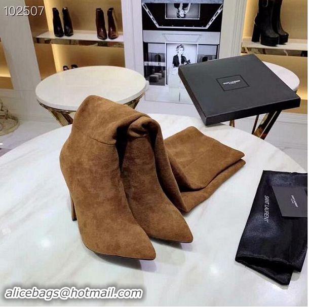 Cheapest Yves Saint Laurent Heel 9.5cm High Suede Boots YSL8940 2019