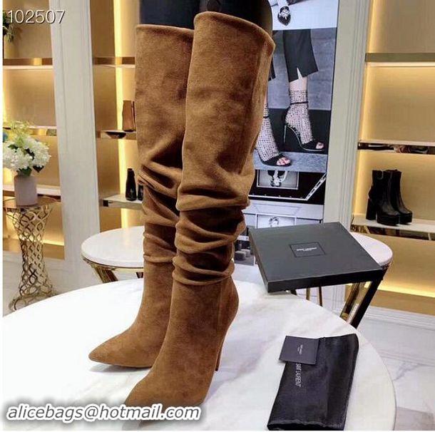 Cheapest Yves Saint Laurent Heel 9.5cm High Suede Boots YSL8940 2019