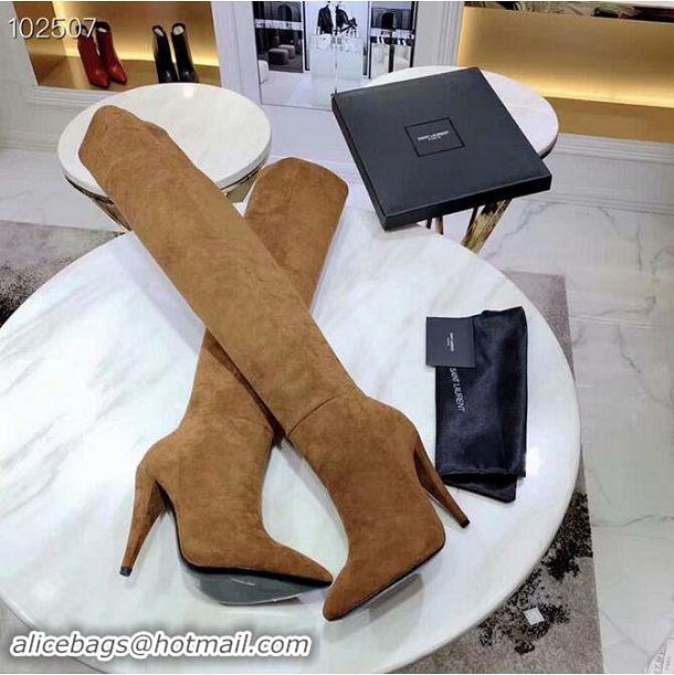 Cheapest Yves Saint Laurent Heel 9.5cm High Suede Boots YSL8940 2019