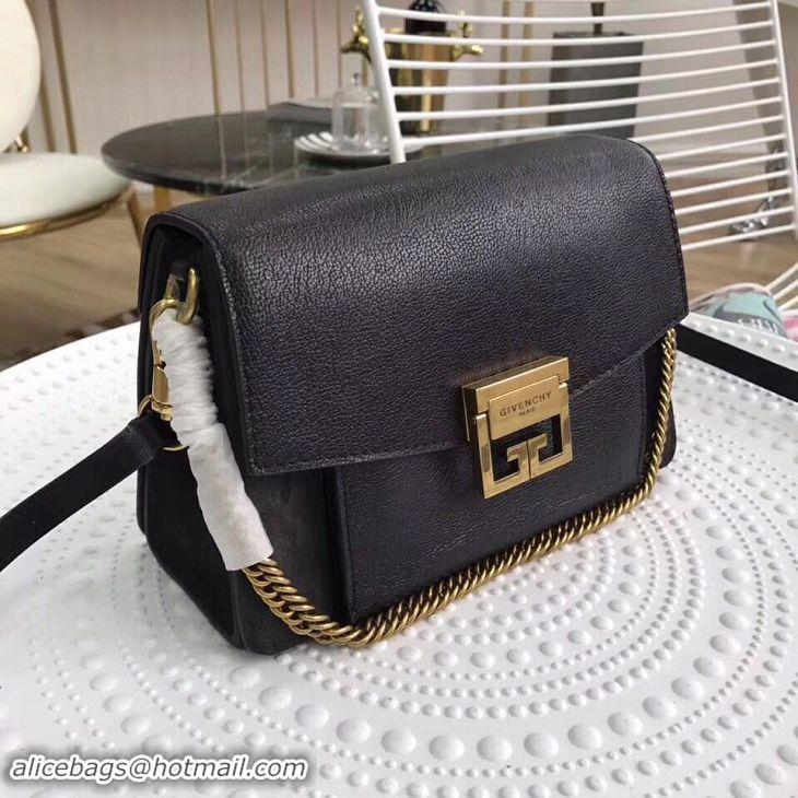 Classic Hot GIVENCHY GV3 leather and suede shoulder bag 9333 black