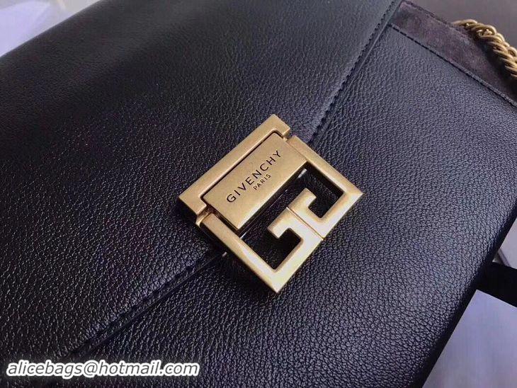 Newest GIVENCHY GV3 medium leather shoulder bag 9741 black